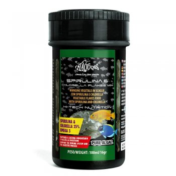 HAQUOSS SPIRULINA&CHLORELLA FLAKES MIX, mangime vegetale in fiocchi